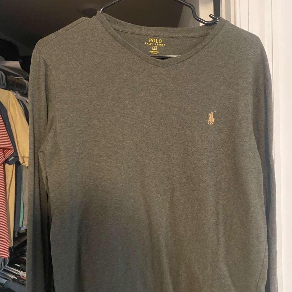 Polo Ralph lauren v neck triblend long sleeve
